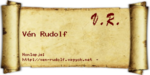Vén Rudolf névjegykártya